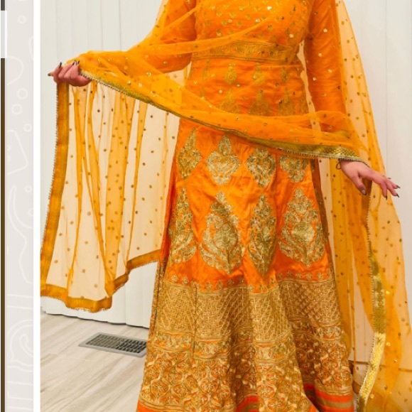 Anarkali Long Dress with Dupatta. PTP 19.”  Length 54” silk stunning silk dress - Picture 12 of 16